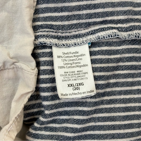 Time and Tru sleeveless shift dress w/ pockets striped lined cotton linen XXL - Picture 6 of 9